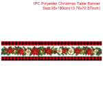 2024 Christmas Table Runner Cloth Merry Christmas Decoration for Home Tablecloth Xmas Cristmas Ornament Navidad New Year 2025