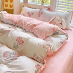 Cute Cartoon Bedding Set Kids Adult Favorite Duvet Cover Pillowcase Bed Sheet Single Full Size Queen Girls Boys Bed Linens