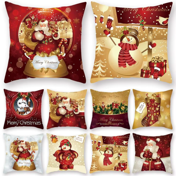 45Cm Christmas Cushion Cover Navidad Merry Christmas Decorations for Home 2025 Xmas Noel Cristmas Ornaments New Year Gifts 2026