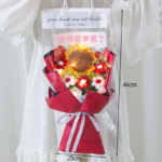 Rose Knitted Flowers Bouquet Crochet Flower for Back to School Handmade Bouquets Wedding Christmas Halloween Gift Home Decor