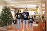 Family Matching Pajama Sets Cute Polar Bear Sleepwear Christmas Clothes Nighty