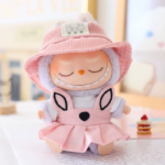 17Cm Pendant Labubu Doll Dress Cute Labubu Doll Clothes Pink Rabbit Skirt Green Coat Suit Cartoon Doll Hat Princess Shoes Gift