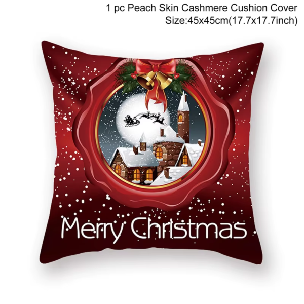 45Cm Christmas Cushion Cover Navidad Merry Christmas Decorations for Home 2025 Xmas Noel Cristmas Ornaments New Year Gifts 2026