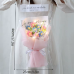 Finished Crochet Flowers Bouquet Handmade Sunflower Bouquet Valentines Gift Wedding Decor Knitted Flower Bouquet with Gift Bag