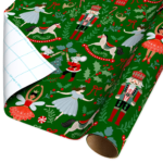 Green Nutcracker Christmas Wrapping Paper, 160 Sq Ft, by