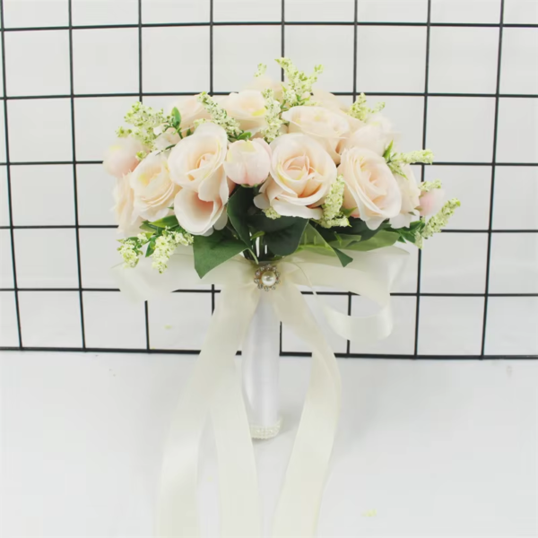 Bride Wedding Bouquet Bridesmaid Holding Bouquet Wedding Supplies Artificial Silk Rose Peony Pink Flower Table Decoration