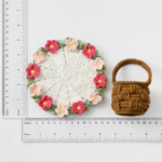 2025 Crochet Flower Potted Rose Kintted Flower Coaster Crochet Flower Cup Mat Friends Gift Table Decor