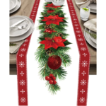 2024 Christmas Table Runner Cloth Merry Christmas Decoration for Home Tablecloth Xmas Cristmas Ornament Navidad New Year 2025