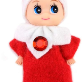 Tiny Baby Elf Doll | Christmas Miniature Elf Doll | Baby Elves Dolls Toys | Xmas Decoration Gift (Red Girl)