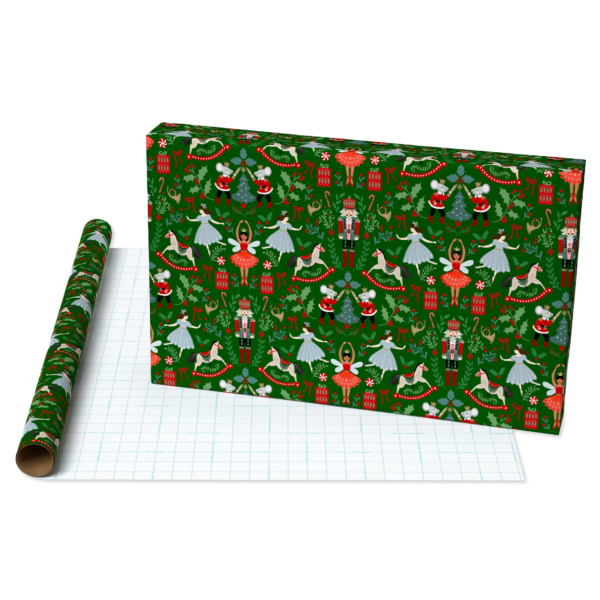 Green Nutcracker Christmas Wrapping Paper, 160 Sq Ft, by
