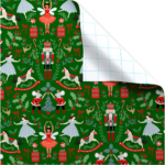 Green Nutcracker Christmas Wrapping Paper, 160 Sq Ft, by