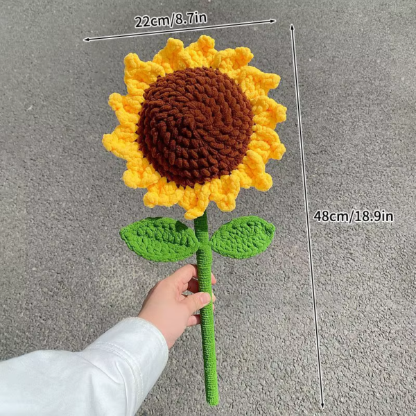 Hand-Knitted Sunflower Crochet Flowers Finished Crochet Flowers Bouquet Handmade Sunflower Bouquet Party Decor Festival Gift