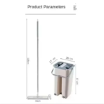Flat Squeeze Mop Hands Free Wringing Microfiber Pad with Bucket for Hardwood Laminate Floor Window Wet Dry Washable Cleaning Set