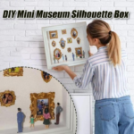 DIY Mini Museum Silhouette Box, Shadow Box Frame Kit with Gold Mini Frames & Figurines, Celebrate Your Unique Memories in Style, for Anniversary, Wedding, Birthday & Home Decor