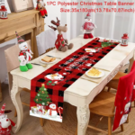 2024 Christmas Table Runner Cloth Merry Christmas Decoration for Home Tablecloth Xmas Cristmas Ornament Navidad New Year 2025