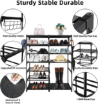 7 Tiers Shoe Rack Tall Show Racks Shoes Stand for Bedroom Shelves for Shoes Garage Shoe Rack Organizer Sturdy Shoe Rack Heavy Duty for Closet Entryway Door