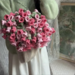 43In Crochet Bouquet of Flowers, DIY Handmade Rose Blanket, Rose Bouquet Blanket Handmade, Flower Bouquet Throw Blanket