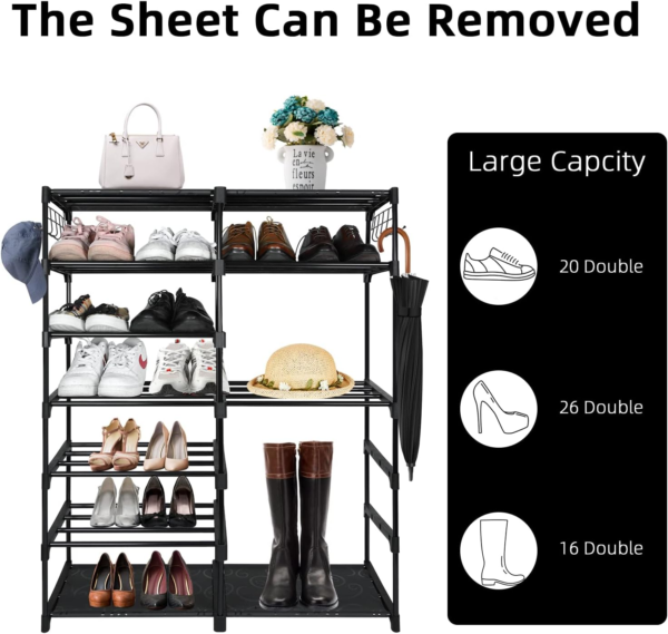 7 Tiers Shoe Rack Tall Show Racks Shoes Stand for Bedroom Shelves for Shoes Garage Shoe Rack Organizer Sturdy Shoe Rack Heavy Duty for Closet Entryway Door