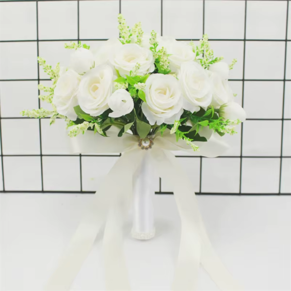 Bride Wedding Bouquet Bridesmaid Holding Bouquet Wedding Supplies Artificial Silk Rose Peony Pink Flower Table Decoration