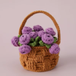 2025 Crochet Flower Potted Rose Kintted Flower Coaster Crochet Flower Cup Mat Friends Gift Table Decor