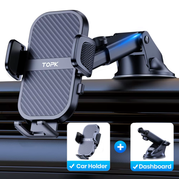 Car Phone Holder Super Stable Car Phone Mount for Car Dashboard/Windscreen/Air Vent Compatible with All Mobile Phone