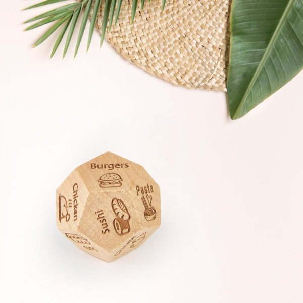 Date Night Food Dice for Couples - Wooden Decision Dice with 12 Food Choices - Perfect for Valentine'S Day, Anniversary, Christmas, and Birthday Gifts - Funny and Durable Gift for Him and Her