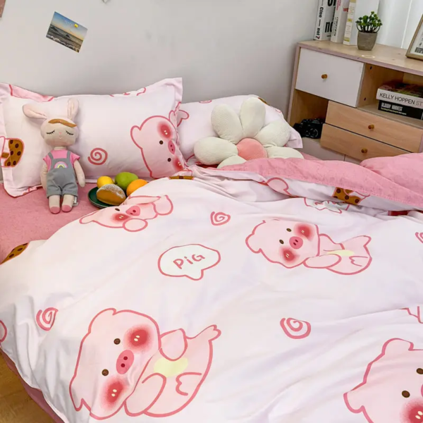 Cute Cartoon Bedding Set Kids Adult Favorite Duvet Cover Pillowcase Bed Sheet Single Full Size Queen Girls Boys Bed Linens