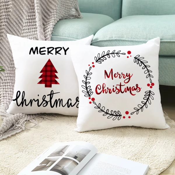 45Cm Christmas Cushion Cover Navidad Merry Christmas Decorations for Home 2025 Xmas Noel Cristmas Ornaments New Year Gifts 2026