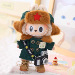 17Cm Pendant Labubu Doll Dress Cute Labubu Doll Clothes Pink Rabbit Skirt Green Coat Suit Cartoon Doll Hat Princess Shoes Gift