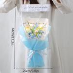 Finished Crochet Flowers Bouquet Handmade Sunflower Bouquet Valentines Gift Wedding Decor Knitted Flower Bouquet with Gift Bag