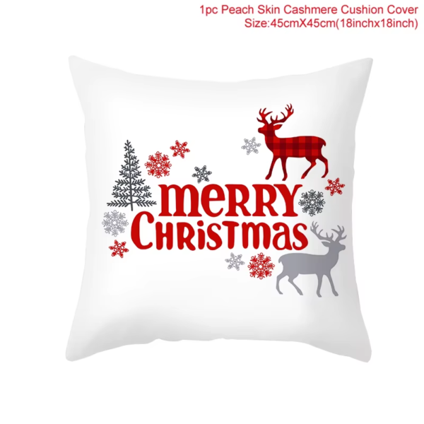 45Cm Christmas Cushion Cover Navidad Merry Christmas Decorations for Home 2025 Xmas Noel Cristmas Ornaments New Year Gifts 2026