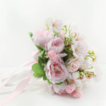 Bride Wedding Bouquet Bridesmaid Holding Bouquet Wedding Supplies Artificial Silk Rose Peony Pink Flower Table Decoration
