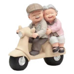 Old Couple Figurine Wedding Anniversary Grandparents Him and Her Together Resin for Desk Fireplace Bedroom Bookshelf Decor