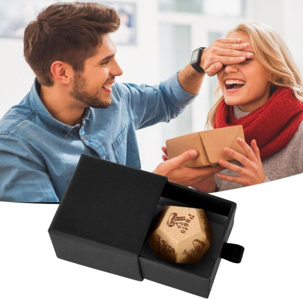 Date Night Food Dice for Couples - Wooden Decision Dice with 12 Food Choices - Perfect for Valentine'S Day, Anniversary, Christmas, and Birthday Gifts - Funny and Durable Gift for Him and Her