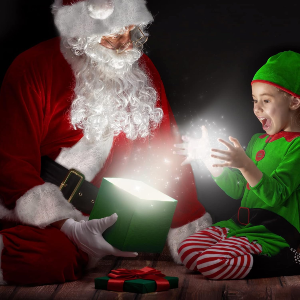 Deluxe Santa Claus Costume for Men-9-Piece Set,Velvet Santa Suit with Accessories - Christmas Party Santa Outfit for Adults