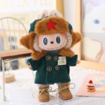 17Cm Pendant Labubu Doll Dress Cute Labubu Doll Clothes Pink Rabbit Skirt Green Coat Suit Cartoon Doll Hat Princess Shoes Gift
