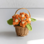 Crochet Flower Cute Finished Woven Sunflowers Potted Hand-Knitted Sunflowers Table Home Decor Wedding Ornament Friends Gift