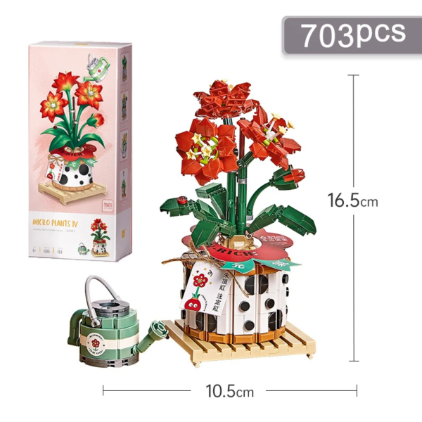 Strawberry Bonsai Mini Building Block Flowers DIY Potted Plant Bouquet Home Table Ornaments Kids Educational Assembly Toy Gift
