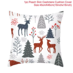 45Cm Christmas Cushion Cover Navidad Merry Christmas Decorations for Home 2025 Xmas Noel Cristmas Ornaments New Year Gifts 2026
