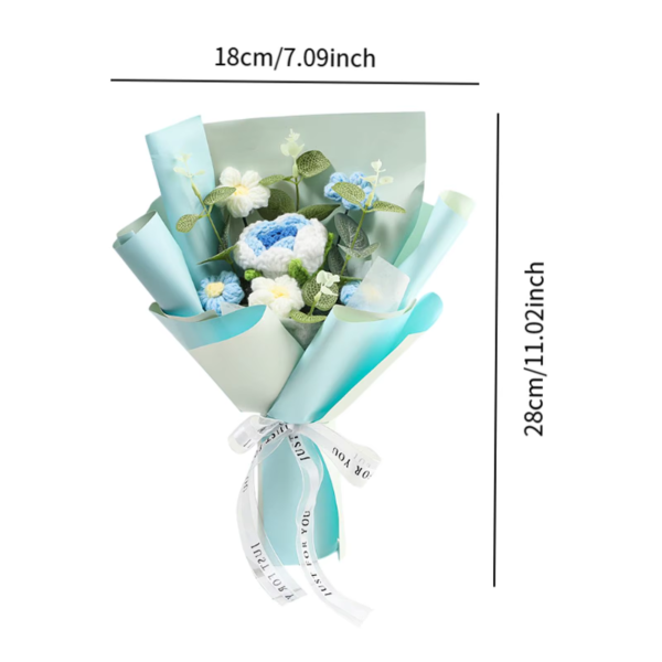 Knitted Flower Finished Home Decoration Crochet Flower Bouquet for Teacher’ Day Birthday Anniversary Thanksgiving Day Women