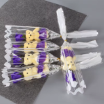 Romantic Artificial Soap Roses with Lovely Teddy Bear Birthday Gift Flowers Bouquet Scented Christmas Valentines Day Gift