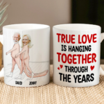 True Love Is Hanging Together through the Years, Custom Couple Face Coffee Mug, Funny Gift for Couple, Valentine'S Gifts