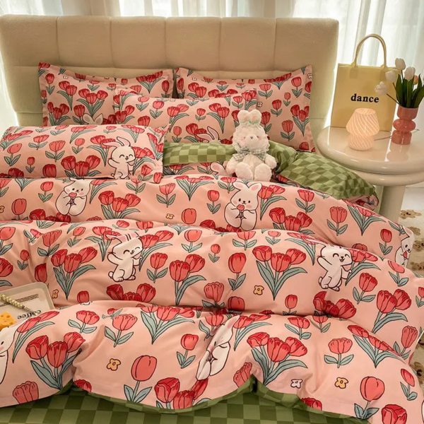 Cute Cartoon Bedding Set Kids Adult Favorite Duvet Cover Pillowcase Bed Sheet Single Full Size Queen Girls Boys Bed Linens