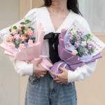 Eternal Flower with Light Strings Crochet Flower Bouquet Graduation Flower Kindergarten Graduation Gift Valentine Day Gift 졸업꽃다발