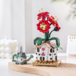 Strawberry Bonsai Mini Building Block Flowers DIY Potted Plant Bouquet Home Table Ornaments Kids Educational Assembly Toy Gift