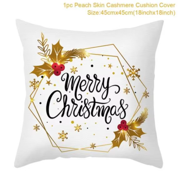 45Cm Christmas Cushion Cover Navidad Merry Christmas Decorations for Home 2025 Xmas Noel Cristmas Ornaments New Year Gifts 2026