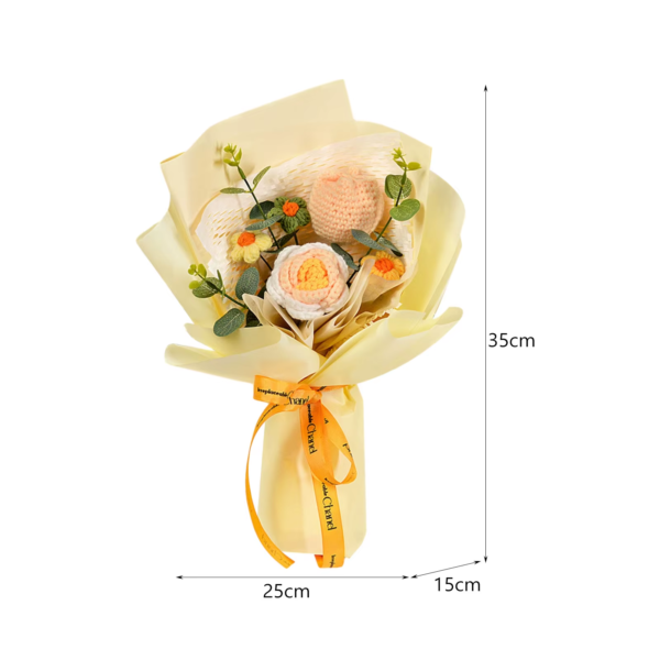 Knitted Flower Finished Home Decoration Crochet Flower Bouquet for Teacher’ Day Birthday Anniversary Thanksgiving Day Women