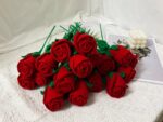 Finished Crochet Rose,Handmade Knitted Flowers,Crochet Flower Bouquet,Valentine'S Day Gift,Eclectic Home Decor,Gift for Her,Multcolor Option