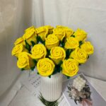 Finished Crochet Rose,Handmade Knitted Flowers,Crochet Flower Bouquet,Valentine'S Day Gift,Eclectic Home Decor,Gift for Her,Multcolor Option