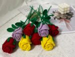 Finished Crochet Rose,Handmade Knitted Flowers,Crochet Flower Bouquet,Valentine'S Day Gift,Eclectic Home Decor,Gift for Her,Multcolor Option